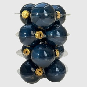 Midnight Blue kék üveg karácsonyi gömb szett 12*6cm