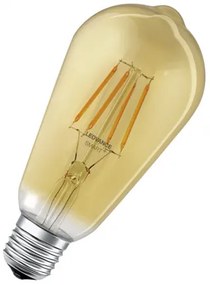 LED lámpa , égő , izzószálas hatás , filament , E27 foglalat , ST64 , Edison , 6W , meleg fehér , dimmelhető , arany , LEDVANCE Smart+ WIFI