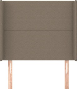 tópszínű szövet fejtámla szárnyakkal 93x16x118/128 cm