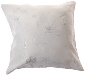 Karácsonyi párnahuzat vízálló Hópelyhek ezüst, 40x 40 cm