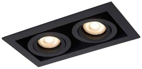 Lucide 09926/02/30 - Beépíthető lámpa CHIMNEY 2xGU10/50W/230V fekete