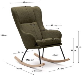 Zöld buklé hintafotel Maustin – Kave Home