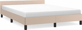 vidaXL kávészínű ágykeret fejtámlával matrac nélkül 140x190 cm