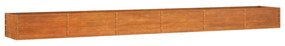 rozsda színű corten acél kerti magaságyás 600 x 80 x 45 cm