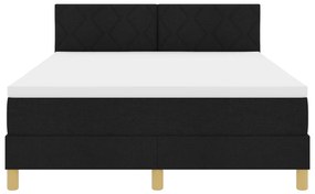 Box spring ágy matraccal &amp; LED Fekete 160x200 cm Szövet