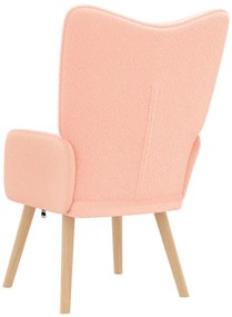 Pihenőszék Rózsaszín Göndör Gyapjúhatású Szövet
