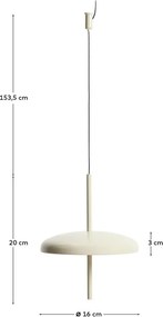 Világosszürke LED dimmelhető mennyezeti lámpa fém búrával ø 16 cm Porte – Kave Home