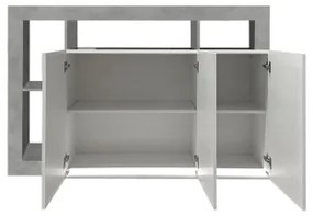 LENOR komód fehér/szürke beton