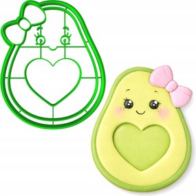 Mézeskalács lyukasztó Valentin Napra Gyümölcs Avokádó Hölgy Szíve 10cm