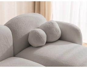 Szürke buklé sarokkanapé (jobb oldali-heverő résszel) Orbit – Ropez