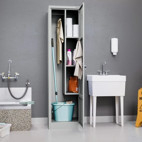 AGNES fém takarítószekrény, 500 x 1850 x 500 mm, szürke