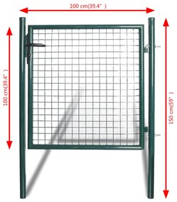 vidaXL porszórt acél kerítés kapu