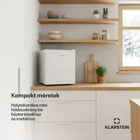 Klarstein Silent Cool, hűtőszekrény, 30 liter, Arctic-Fox Cooling, F energiahatékonysági osztály, fehér