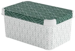 Fehér-zöld fedeles műanyag tárolódoboz 29,5x19,5x13,5 cm S – Curver