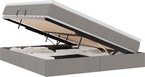 vidaXL Ágy tárolóval és matraccal Tópszínű 180 x 200 cm Poliészter