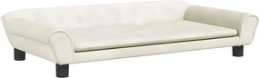 vidaXL krémszínű bársony gyerekkanapé 100 x 50 x 26 cm