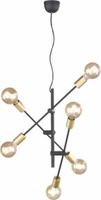 TRIO 306700632 CROSS Többágú Függesztett Lámpa Fekete E27 IP20
