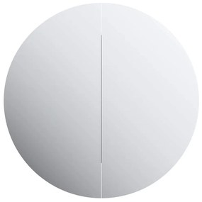 fehér fürdőszobai szekrény kerek tükörrel/LED-del 40x40x17,5 cm
