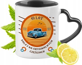 Születésnapra 19 19-as Fekete Bögre Szív Alakú Füllel Ajándék