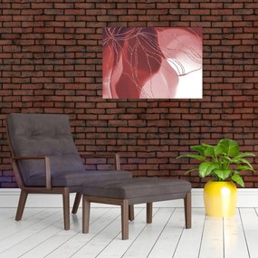 Üveg kép - Piros absztrakt virág N⁰1 (70x50 cm)