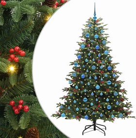 vidaXL Mű karácsonyfa 300 LED-del Zöld 180 cm PVC és Fém és Műanyag