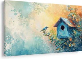 Kép - Madárház, akvarell (90x60 cm)
