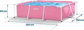 INTEX Metal medence 220 x 150 x 60 cm, rózsaszín (28266)