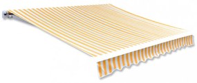 narancssárga-fehér vászon napellenző tető 500 x 300 cm
