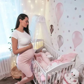 INSPIO Falmatrica gyerekszobába - Rózsaszín, szürke hőlégballonok