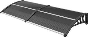 Outsunny Külső Napellenző Ajtókhoz és Ablakokhoz 196x75 cm Nap és Eső Ellen Polykarbonát Borítással Fekete Alumínium Támogatással | Aosom