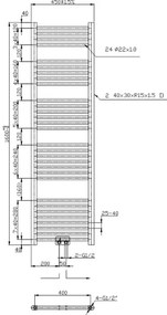 Novaservis - Fürdőszobai létra radiátor 423W/230V 160x45 cm, fényes króm, egyenes