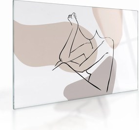 Üveg kép - Női test vonal művészet N⁰1 (70x50 cm)