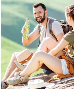 Duplafalú rozsdamentes acél termosz citrom mintás