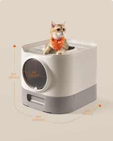 Feandrea fedeles macskaalomdoboz, XL zárt alomtálca felülről történő bejárattal