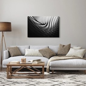 Absztrakt kép - fekete-fehér spirál (90x60 cm)