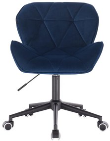 HR111K Tengerkék modern velúr szék fekete lábbal