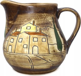 Kerámia kancsó 2,5 l faragott kézzel festett toszkán motívum