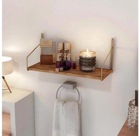 Fali polc 45x16 cm tölgy/arany