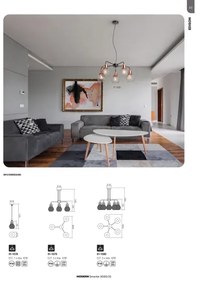 Redo 01-1579 - Kábelen függő EDISON csillár 3xE27/42W/230V átm. 53 cm fekete/réz