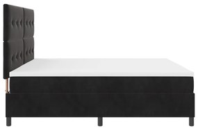 vidaXL Boxspring Ágy Matrac nélkül Fekete 200x200 cm Bársony
