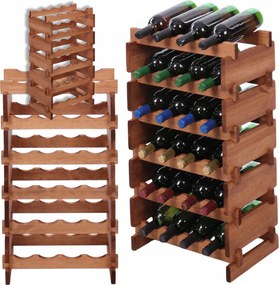 Bortartó állvány moduláris fa palacktartó 6x4 szerelés szerszámok nélkül