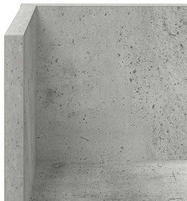 2 db betonszürke szerelt fa fali polc 100 x 16,5 x 16,5 cm