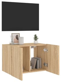 sonoma tölgy színű fali TV-szekrény LED-ekkel 60x35x41 cm