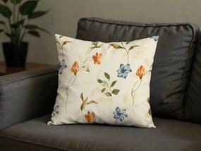 Mikroflanel párnahuzat GENTLE LEAVES 40x50 cm, krém