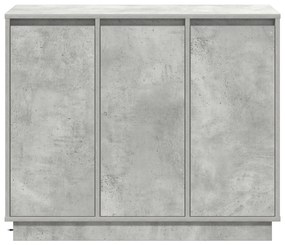LED-es oldalszekrény Beton Szürke 90x32x75 cm Mérnöki Fa