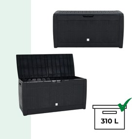 RATO tárolódoboz, 310L, 119x48x60 cm, antracit Prosperplast