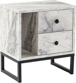 Éjjeliszekrény Glimmer Freesia Márvány-fekete Asir
