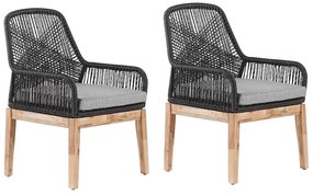 Fekete kerti szék kétdarabos szettben OLBIA Beliani