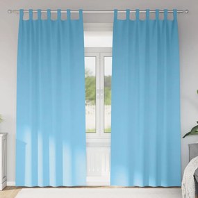 Függönyök függönyökkel 2 pcs Világos kék 225x140cm Poliészter