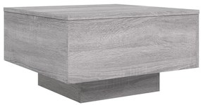 Szürke sonoma színű dohányzóasztal LED-lámpákkal 55x55x31 cm